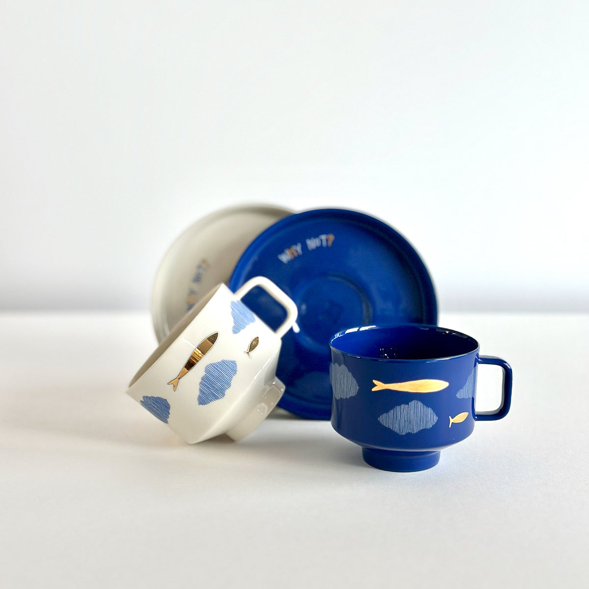 2'li Jupiter set - where chaos rests – white/navy blue/gold - indigo/white/gold