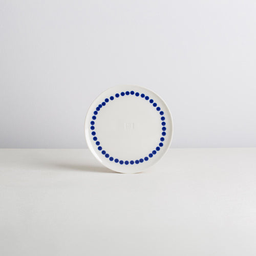 12 cm *mini* plate - white/navyblue - necklace