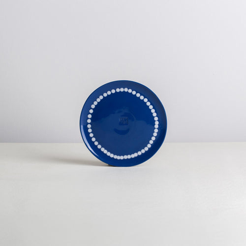 12 cm *mini* plate - indigo/white - necklace
