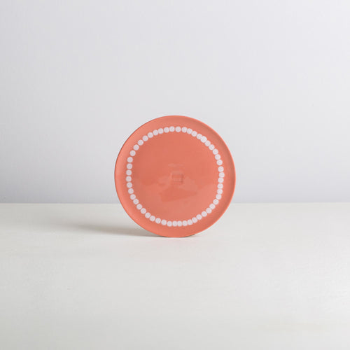 12 cm *mini* plate - grapefruit/white - necklace